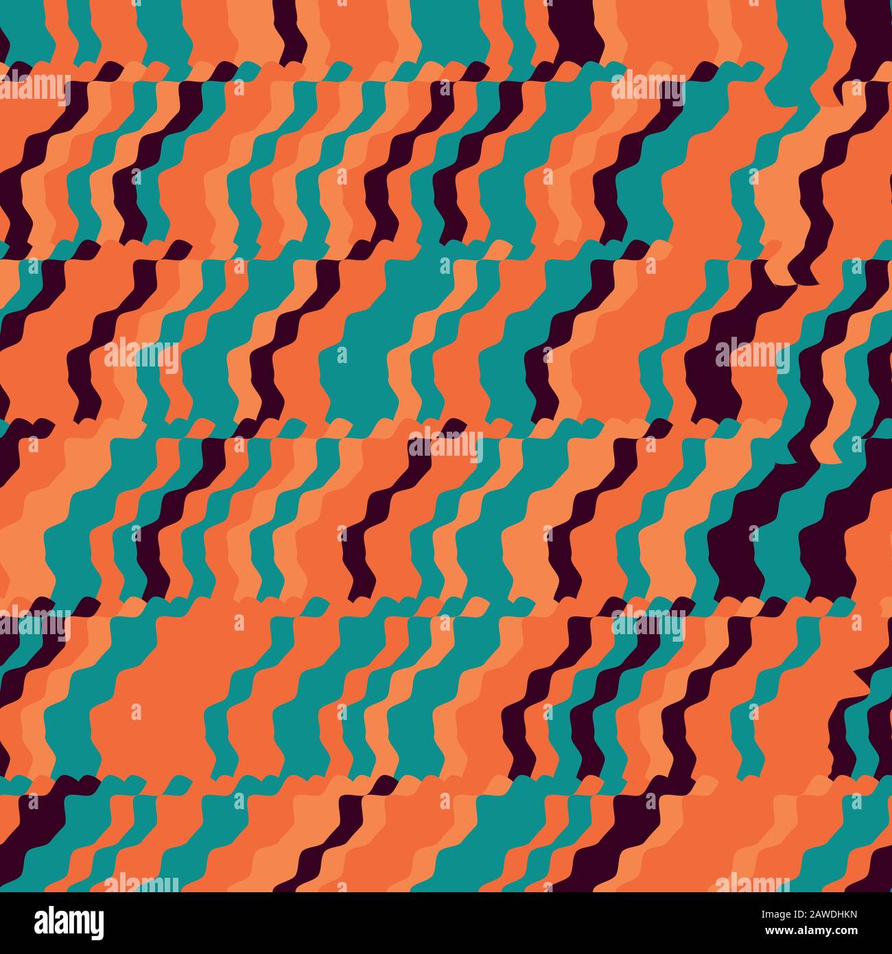 motif vectoriel sans coutures à rayures et rayures en biais orange et bleu-bleu vif Illustration de Vecteur