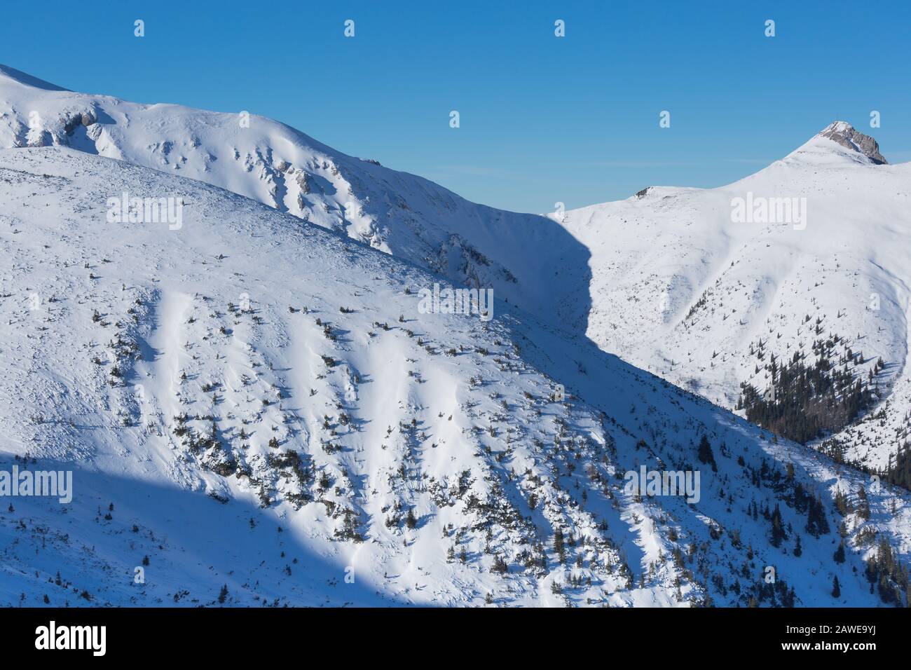 La montagne l'hiver en Pologne à partir de Tatras - Kasprowy Wierch Banque D'Images