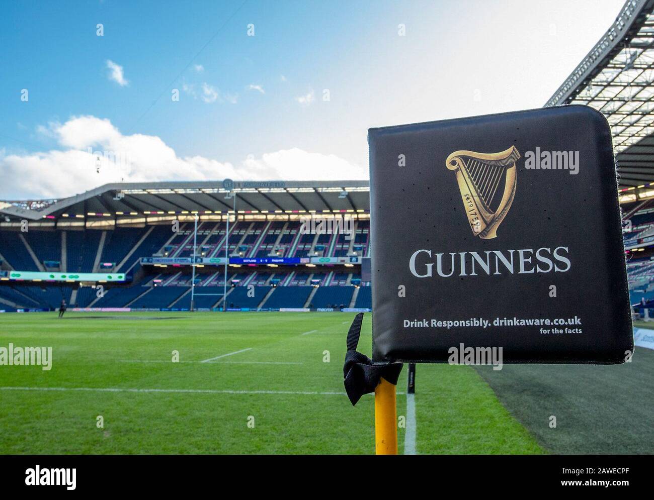 Edinburgh, SCOTLAND - FÉVRIER 08: Le stade attend les fans et les joueurs avant le match Guinness six Nations 2020 entre l'Ecosse et l'Angleterre à Murrayfield le 8 février 2020 à Edinburgh, Ecosse. (Photo de Chris McCluskie/SportPix/MB Media) Banque D'Images