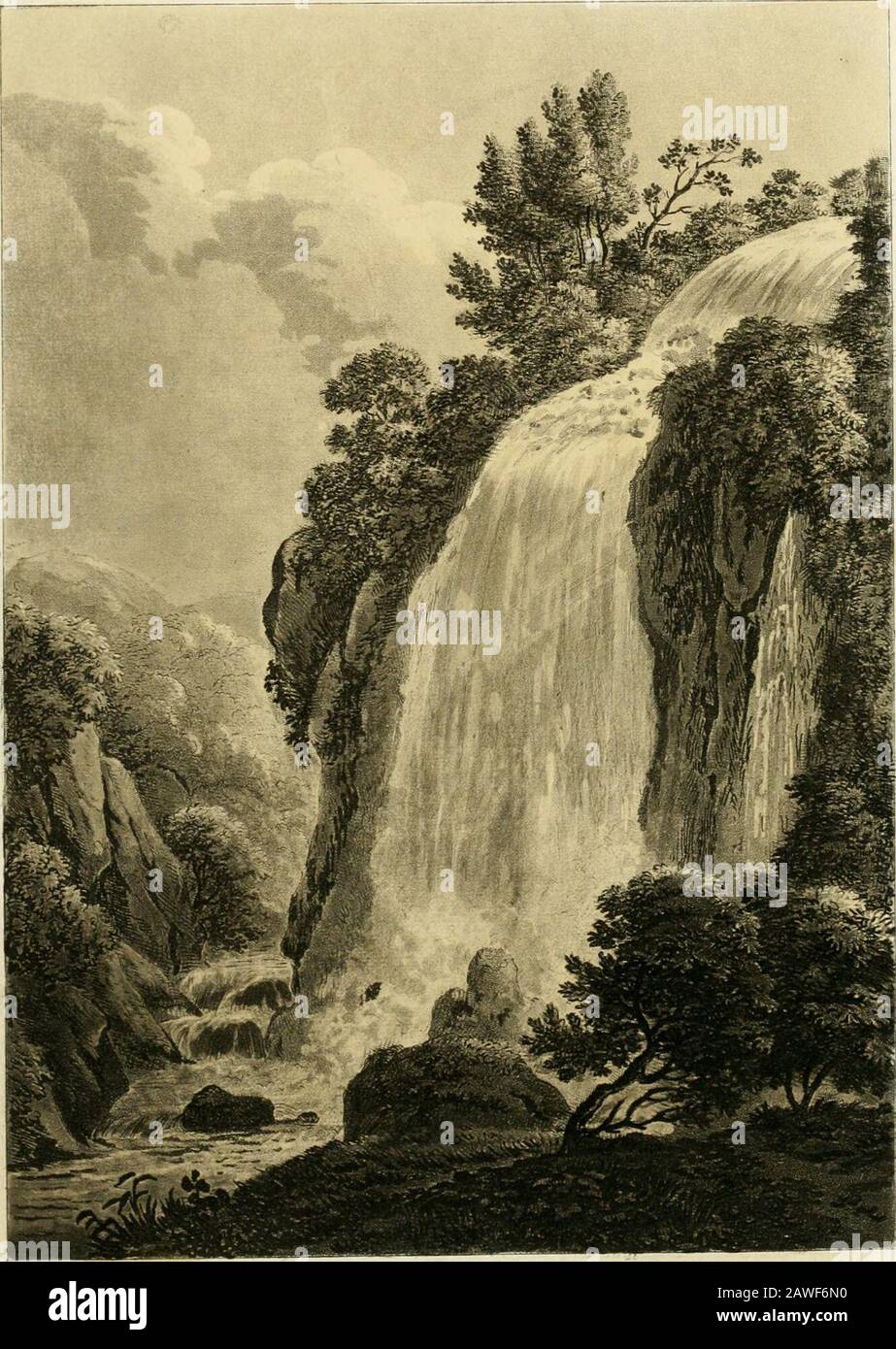 Claude-Louis Chatelet (1753-1795) Les cascades de Tivoli au