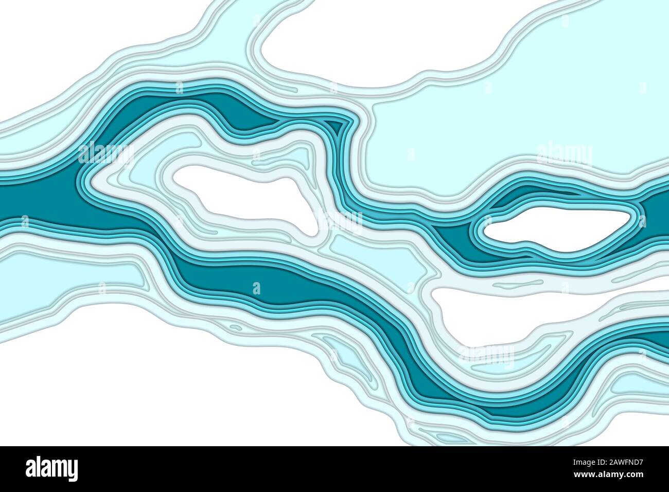 La rivière Frosen dans l'illustration vectorielle de la vue aérienne de la glace Illustration de Vecteur