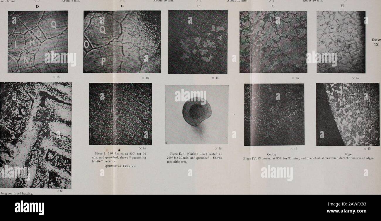 Transactions . Lettre de micrographe. Uftcr long continiu-d ! MICROGRAPHE EN ACIER PHOSPHORIQUE LETTRE ACIER P. C NILMN 11.11P PROGRÈS DE RÉABSORPTION DU MIT DE LA FERRITE OFPBO-EUTECTOID DE RÉABSORPTION À UNE SÉRIE DE TEMPÉRATURES DANS LA GAMME TRANSFOR-MATION. Chaque spécimen a été chaud au teraperattm indiqué, maintenu là pendant 30 min, et éteint, n eau. Tous 45. Rangée 15 lignes de reabsorptit 16 ami 17 LK(W.l;l&gt;Sul r . I 1-1 E TICLN (SI PRO.I I I I I EULD FERI?ITE). Grossièrement, chauffé enraciné à .,? Température indiquée, tenu là 30 min., et éteint dans l'eau.All J.... Micrographe des précipitations lettre Banque D'Images