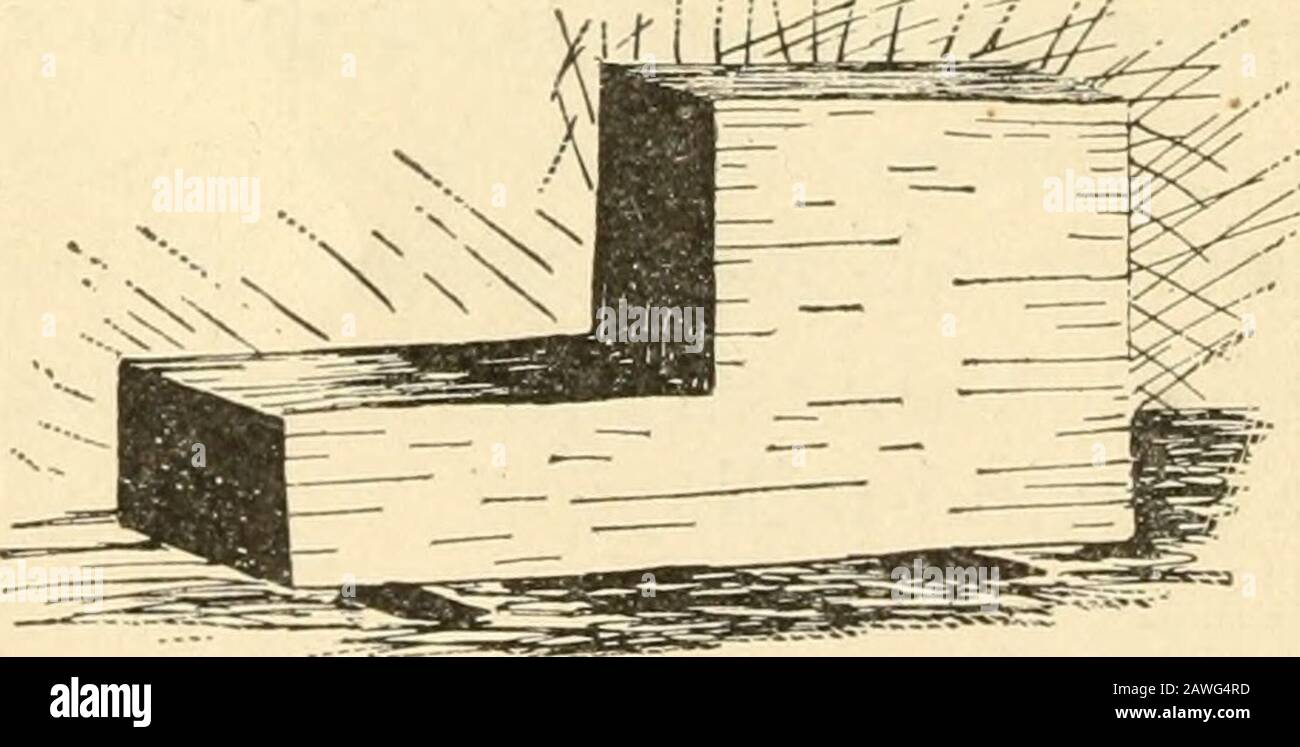 Travail constructif; . Exercice XLVIIL Puritan Cradle. Fait dans le cadre des travaux de Thanksgiving. Matériel: Une qualité de lumière de bristol board./ Dictation: Dessiner un oblong 6 pouces par 9 pouces. Placeoblong avec bords de 6 pouces parallèles à la tdgt avant du bureau. Placez les points à 2 et 4 pouces de l'arrière, du coin droit, du bord allongright. Répétez l'exercice avec le coin arrière gauche. Connectez les points correspondants sur les bords droit et gauche en ligne droite. K^—:^ lignes; i pouce de l'avant, coin droit, le long du bord droit, point de placea. Répéter l'exercice avec le coin avant gauche. Connectez les points thetwo par une ligne droite. ^ Place points i an Banque D'Images