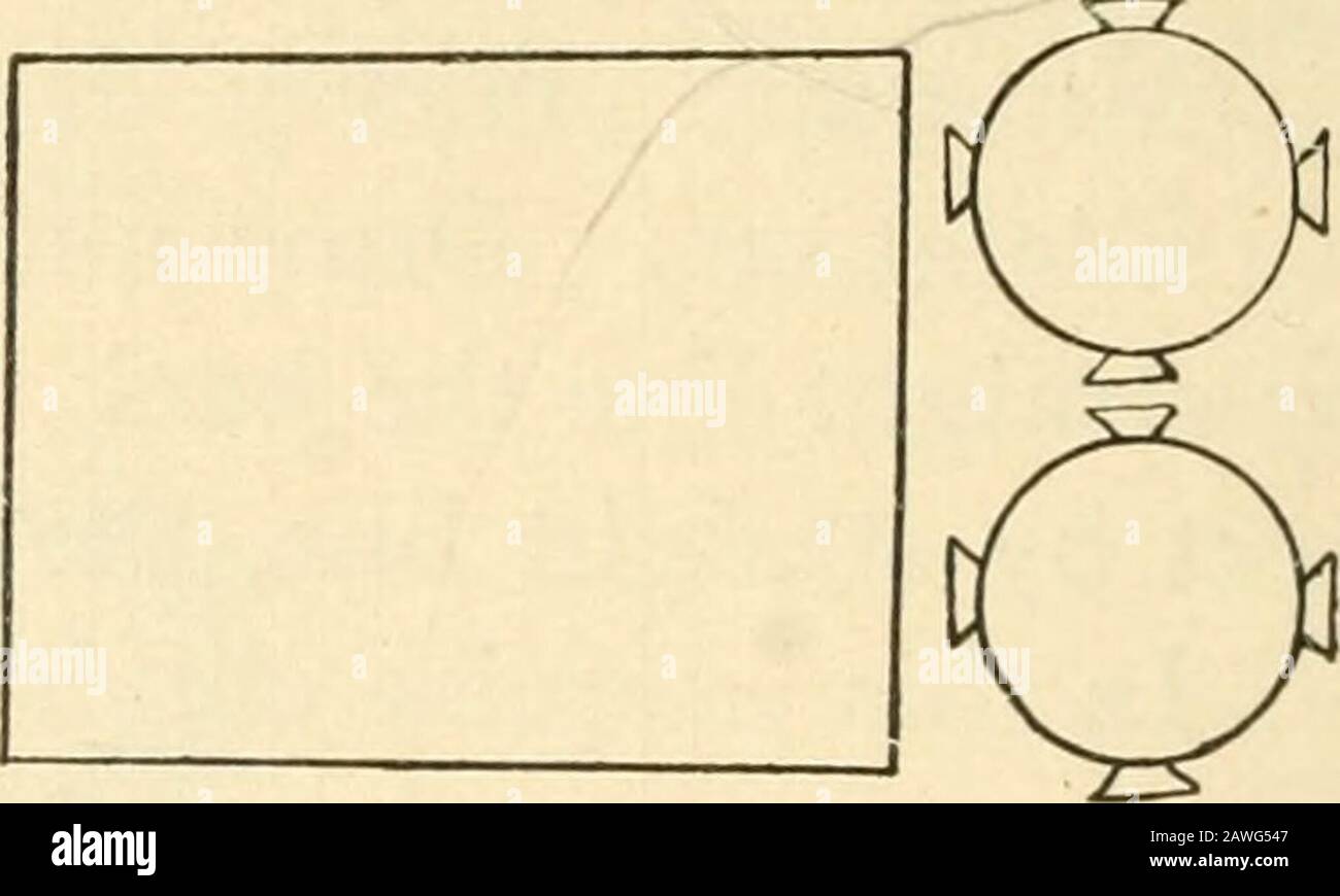 Travail constructif; . Exercice XLVIIL Puritan Cradle. Fait dans le cadre des travaux de Thanksgiving. Matériel: Une qualité de lumière de bristol board./ Dictation: Dessiner un oblong 6 pouces par 9 pouces. Placeoblong avec bords de 6 pouces parallèles à la tdgt avant du bureau. Placez les points à 2 et 4 pouces de l'arrière, du coin droit, du bord allongright. Répétez l'exercice avec le coin arrière gauche. Connectez les points correspondants sur les bords droit et gauche en ligne droite Banque D'Images