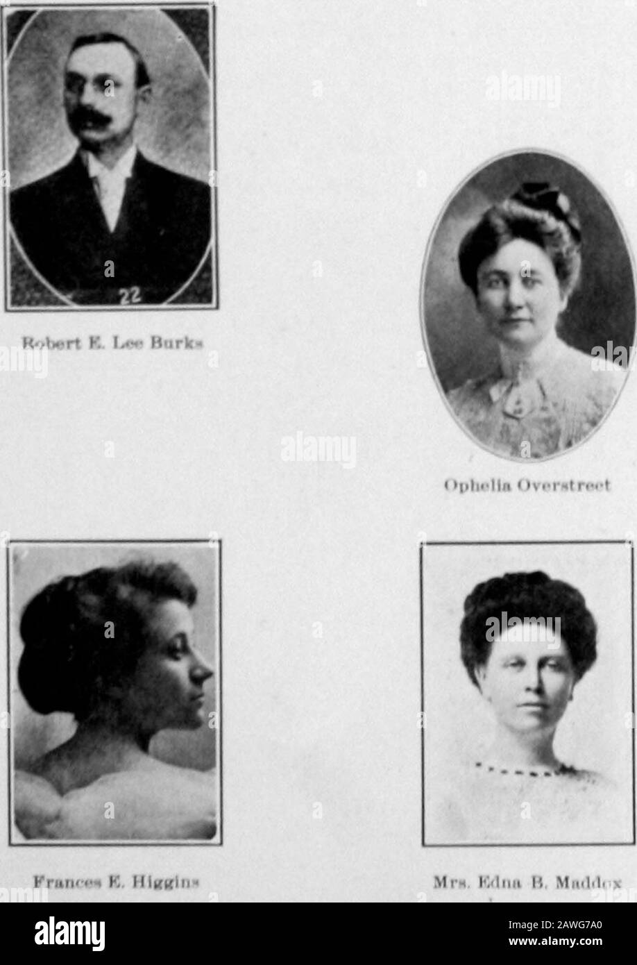 Oracle, Le . Dora Stewart ROBERT E. LEE BURKS, A. B., A. M. Département de latin OPHELIA 0VERS1REET, B. S. Département de langue Moderne FRANCIS E. HIGGINS Département d'art MME. Edna B. MADDOX Département commercial MAUDE OLIVIA OWEN, B. S. Département d'histoire européenne MAMIE DAVIS Département de sciences nationales NELLIE C. SECRÉTAIRE GÉNÉRALE et registraire CLAUD L. SCOTT Département d'agriculture. Kaode OUrte Owsd Miimif UnvU Banque D'Images