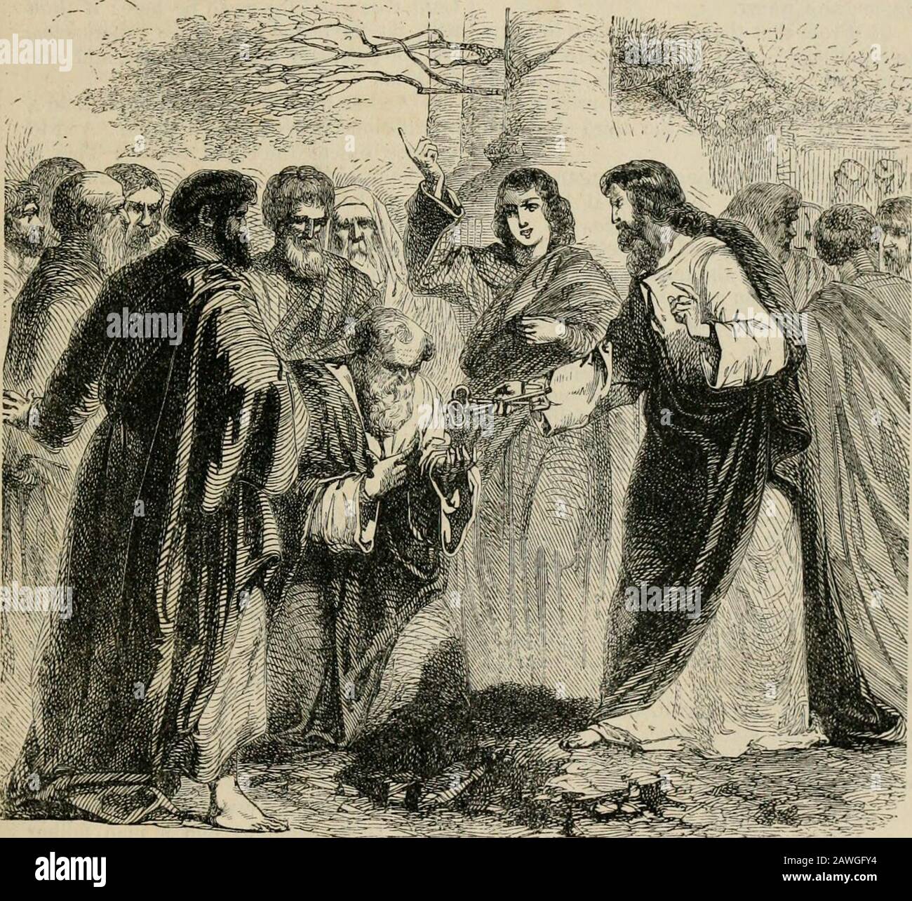 Le Nouveau Testament de notre Seigneur et Sauveur Jésus a été Translaté de la Vulgate latine: Et diligemment comparé à l'original grec . ST. MATTHIEU. Pierre; et *sur ce rocher je construirai myéglise, et les fportes de l'enfer ne le pré-vail airuinst. 19 Et je te donnerai les clés du royaume des cieux. Et whatsoeverthou siiert lier sur terre, il sera. TN lum le diijnuy à laquelle il est heureux de soulever hiin, à savoir : Qu'il, à qui il avait ah-eady donné le nomotPnfr, si^jnifyins; un rocher, Saint Jean i. 42, devrait être un rocher en effet, de force invincible, pour le soutien du Banque D'Images