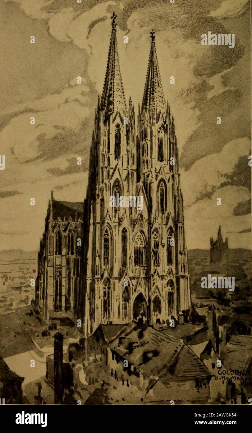 Cathédrales et églises du Rhin . c OLOGNE CATHEDRAL LES CATHÉDRALES ANDCHURCHES DU RHIN Par FRANCIS MILTOUN AUTEUR de CATHERALSOF NORTHERN FRANCE, THECATHEDRALS DE SOUTHERNFRANCE, DICKENS* LONDRES, ETC., AVEC QUATRE-VINGT-DIX ILLUSTRA-TIONS, PLANS ET DIAGRAMMES, Par McMANUS Banque D'Images