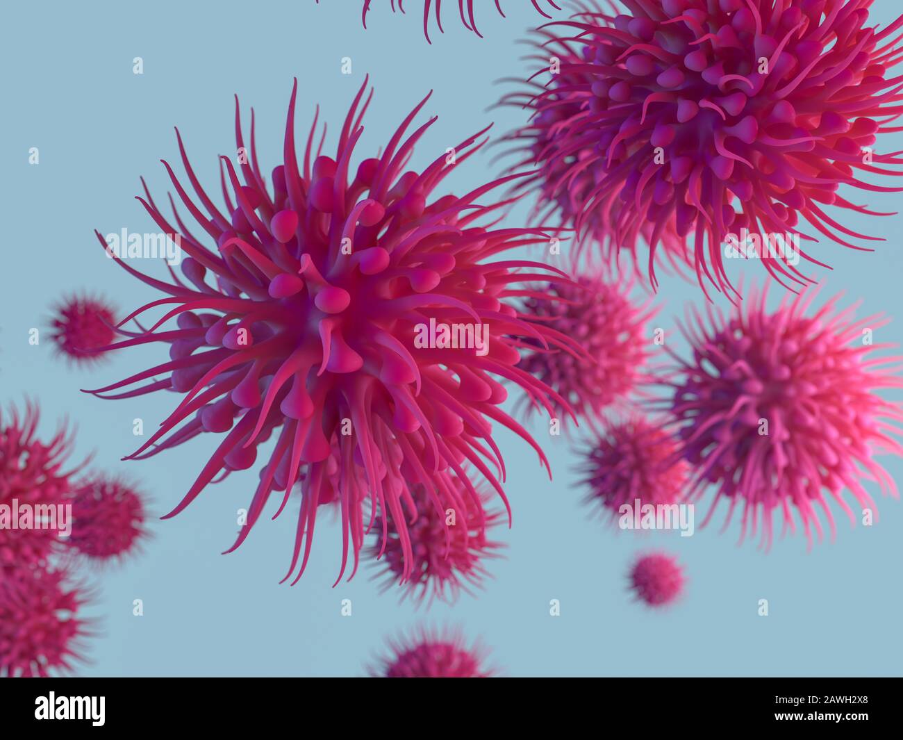Chine pathogène respiratoire coronavirus 2019-ncov grippe. Concept de risque de pandémie. Rendu tridimensionnel Banque D'Images