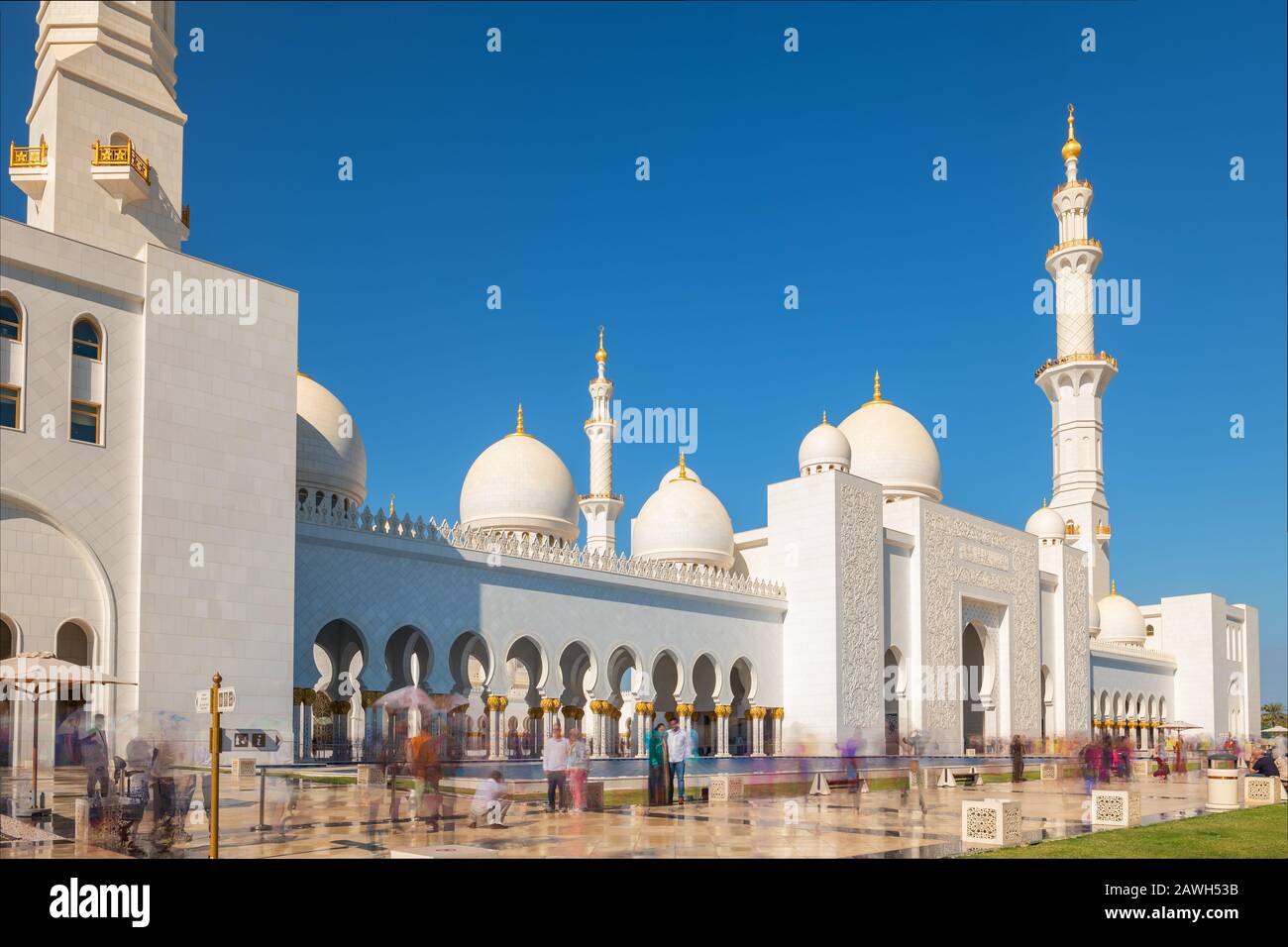 Grande Mosquée de Sheikh Zayed à Abu Dhabi, Émirats Arabes Unis Banque D'Images