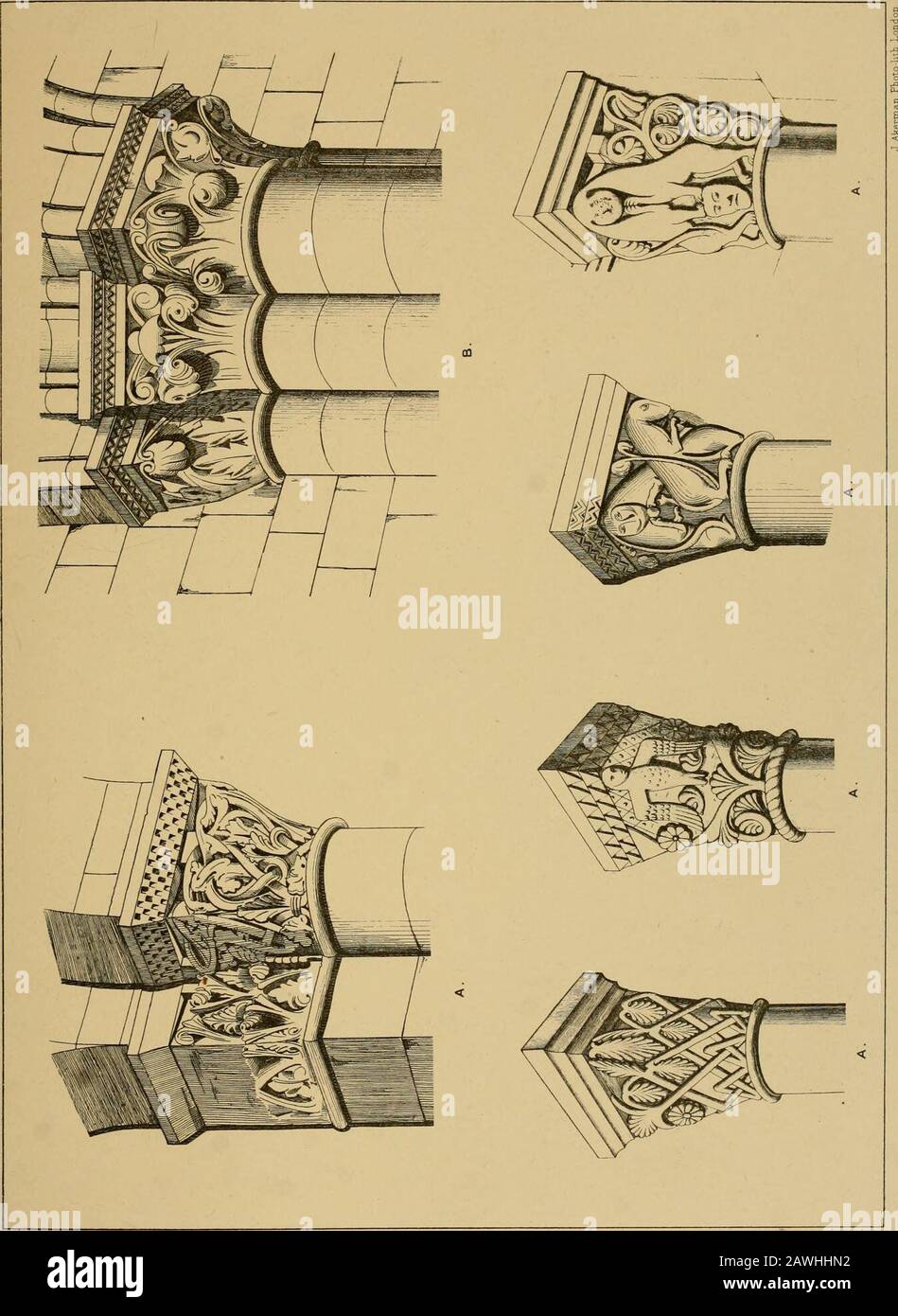 Une visite des églises bombées de Charente, France, par l'Association architecturale de Londres, en 1875 : publié en mémoire d'Edmund Sharpe : avec un texte historique et descriptif, illustré par soixante plaques lithographiées . MOUTHIERS. CHARENTE. PI 20. Banque D'Images