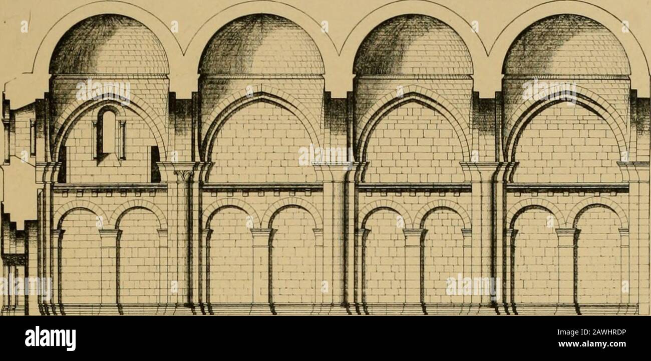 Une visite des églises bombées de Charente, France, par l'Association architecturale de Londres, en 1875 : publié en mémoire d'Edmund Sharpe : avec un texte historique et descriptif, illustré par soixante plaques lithographiées . PI. 8.. GENSAC. 4- BAIES DU BEST WESTERN. Banque D'Images