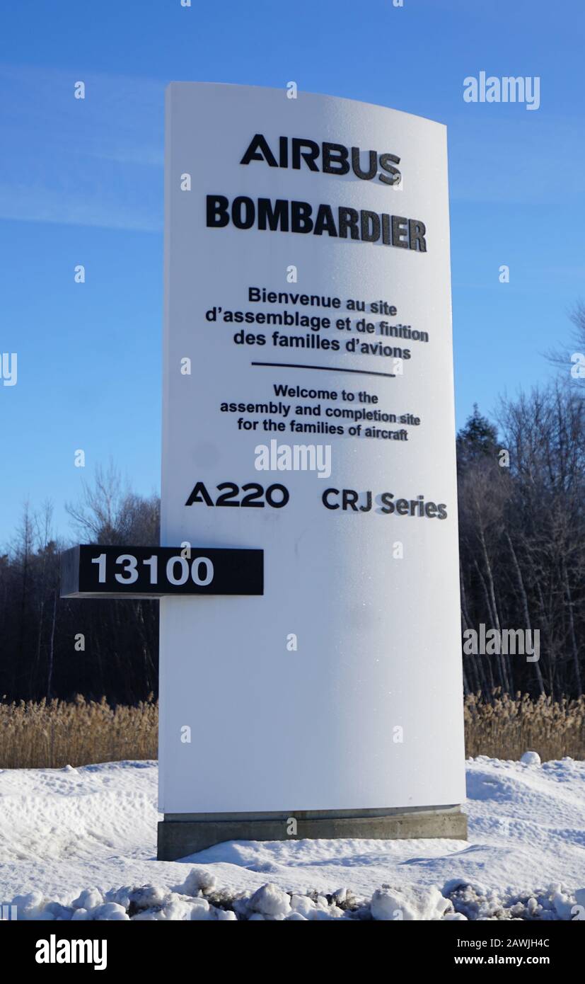 Mirabel, Québec, Canada, 30 janvier 2020.usine d'assemblage d'avions Airbus-Bombardier A 220 à Mirabel, Québec, Canada.Credit:Mario Beauregard/Alay News Banque D'Images
