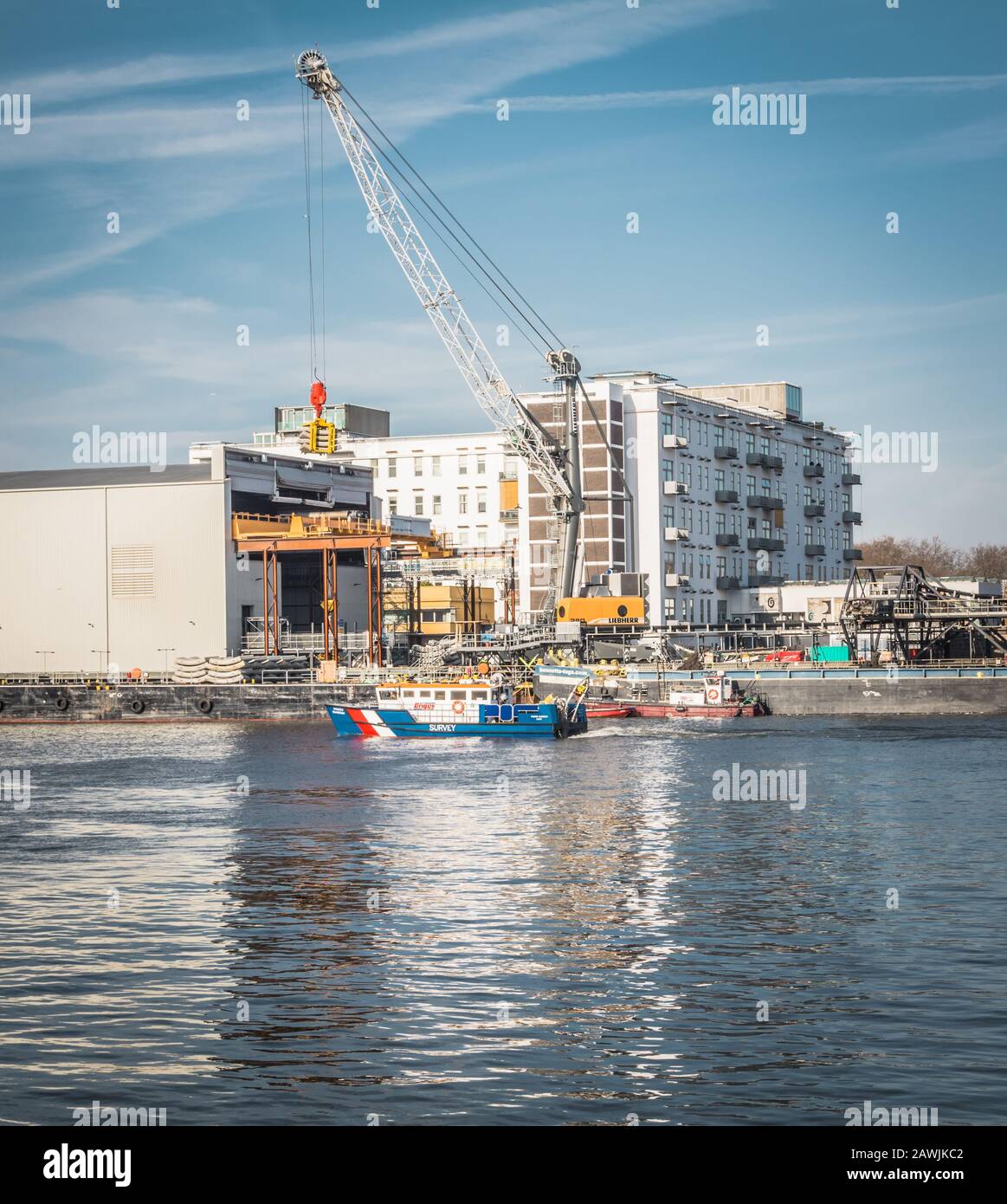 Carnwath Road Riverside, Thames Tideway, Carnwath Road, Fulham, Londres, Royaume-Uni Banque D'Images