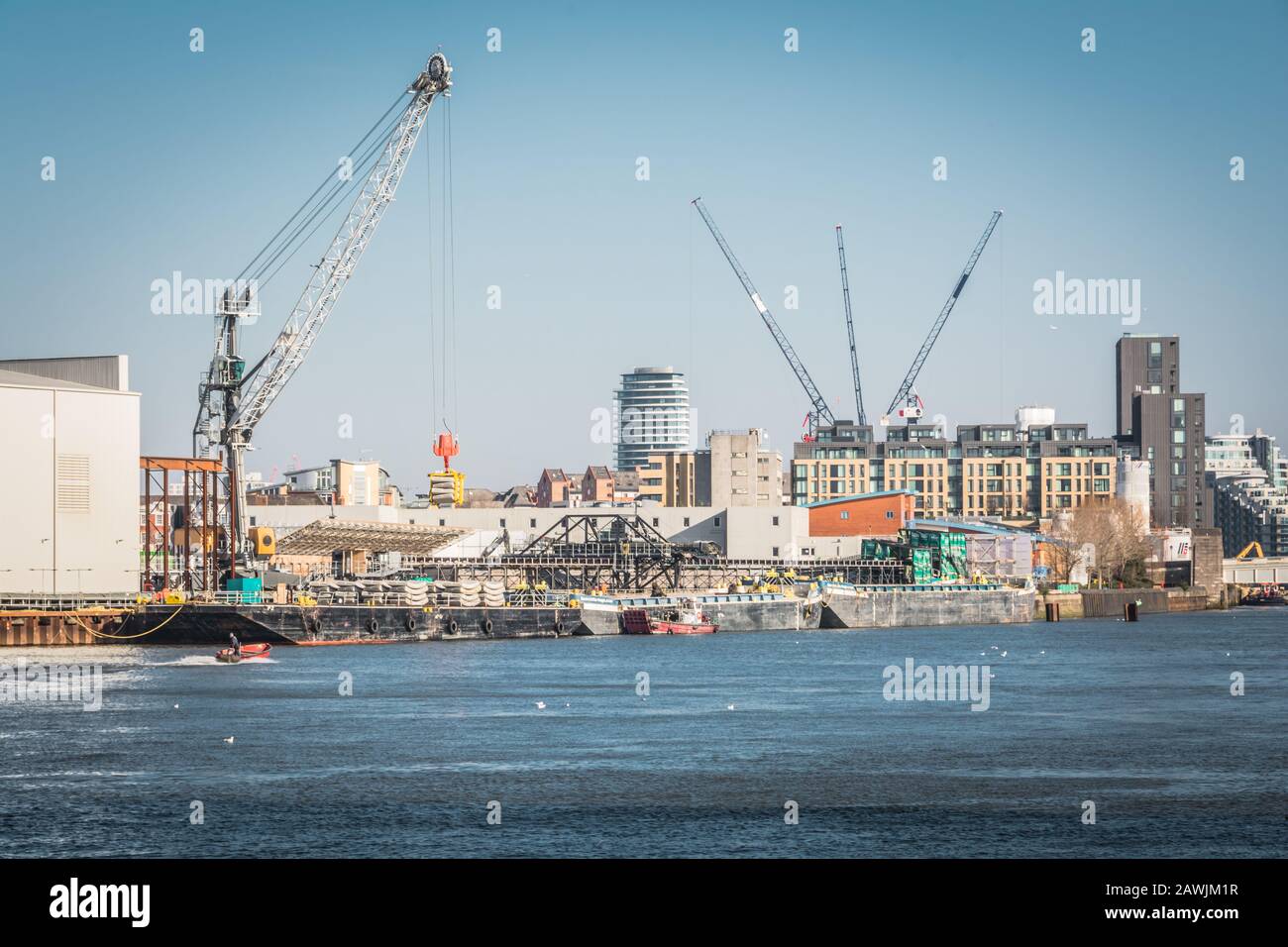 Carnwath Road Riverside, Thames Tideway, Carnwath Road, Fulham, Londres, Royaume-Uni Banque D'Images