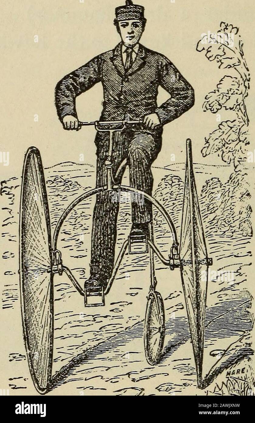 Roues et roues de roue ; un manuel indispensable pour cyclistes, avec plus de deux cents illustrations . Vélo de sécurité broncho. Et bien sûr est immuable. Un autre est forcé et claveté à l'extrémité droite du moyeu et tourne avec la roue dont il fait partie. Sur les bras de l’essieu se trouvent les deux autres pignons, qui concernent les roulements à billes. Lorsque l'essieu est fait pour tourner ces pignons sont transportés avec lui, et étant engloutis avec le pignon fixe et la clavette sur le moyeu, transmettre un tour au moyeu par lairmouvement avec l'essieu, et aussi un tour de 144 ROUES ET W Banque D'Images