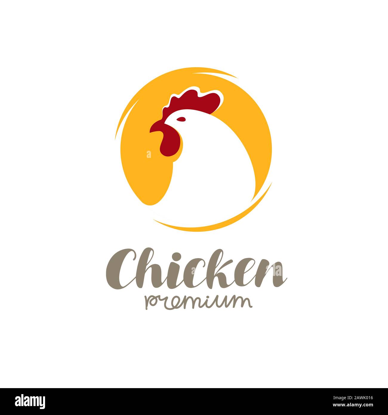 Logo poulet. Symbole animal de ferme ou vecteur d'étiquette Illustration de Vecteur