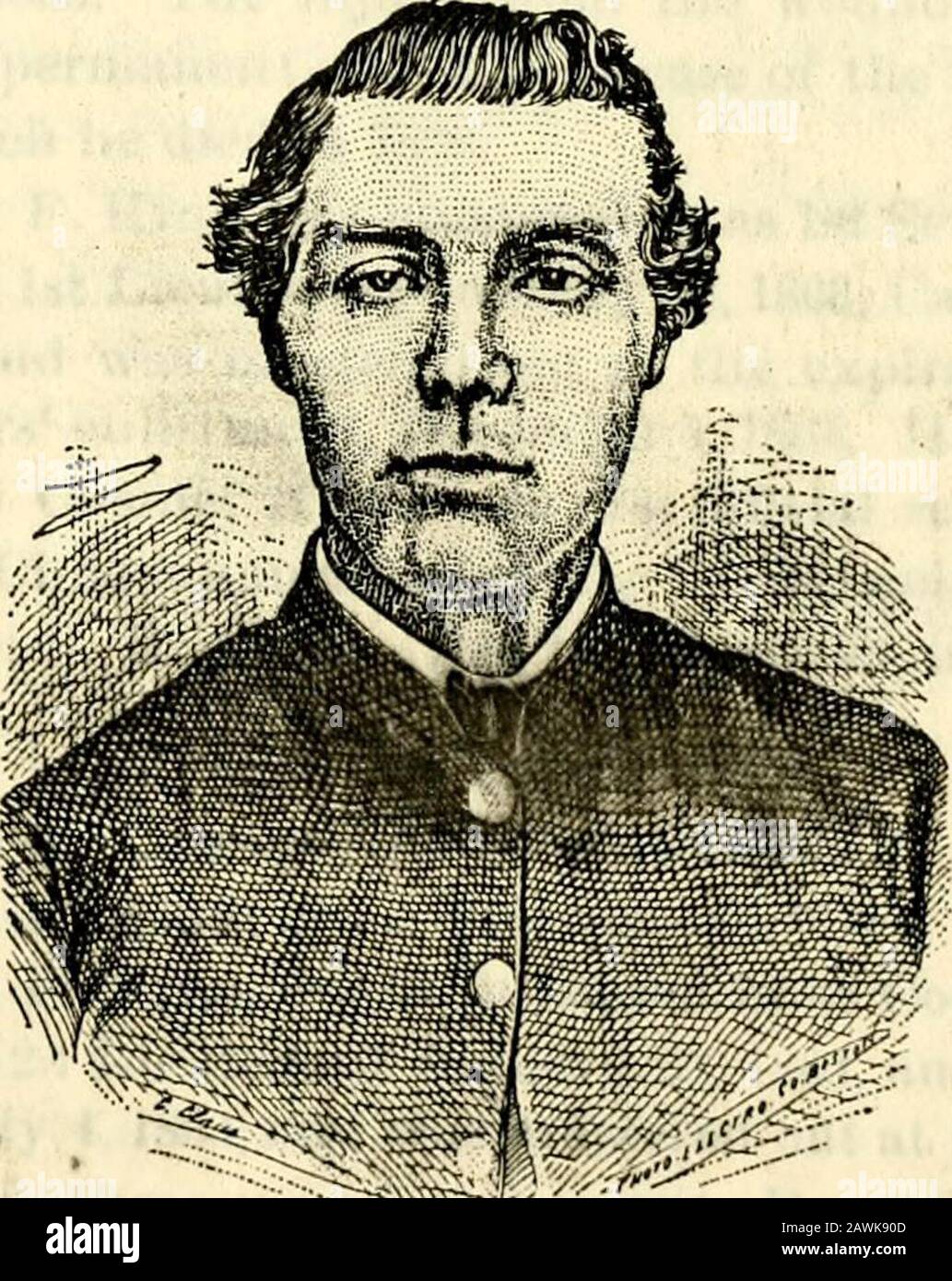 La Quarante-quatrième Infanterie volontaire de l'Indiana, l'histoire de ses services dans la guerre de la rébellion et un dossier personnel de ses membres . JACOB NEWMAN, CAPT. CO. H.. JOSEPH H. DANSEUR, CAPT. CO. H. i coMPAxr If. 193 par le colonel Reeil en liis oliiciil rapport, mais est tombé blessé,Ieceiving u tir de la plaie dans les entrailles, tliat vvus :itle temps sui)posé à bo inoreuil. Il était iironu^teil C;ap-tuin inmiediateiy après, avril loth, l)ut jamais récupéraedso comme être en mesure de retourner à la société, et dérétedNov. 14, 18)1.. Depuis, il a labouré l'oltiée des traités du comté de Jiiigrange County deux mandats Banque D'Images