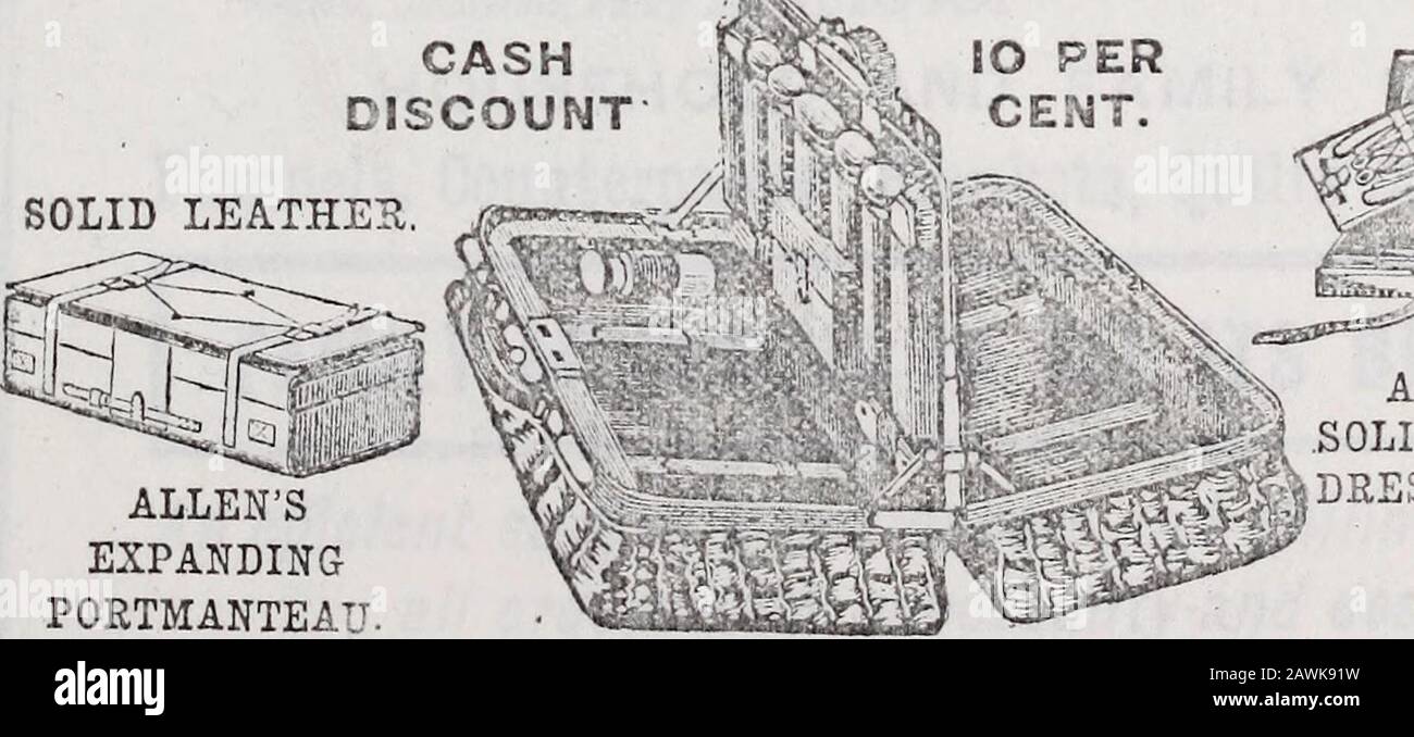 Le manuel de Kelly des gens distingués . Continental Soliu Leather Port-marteau, avec verrou très sécurisé. CASHDISCOUNT. ALLENSEXPANDINGORTMANTEAU ALLENSSILVER-FITEDDRESSING-CASE. MM . ALLENS-, - ; BOÎTIER SOLIDE LEATHERDRESSING. Sachets Gladstone, raccords argent, 5 £ et plus. [2]MÉDAILLES. PRIX DÉCERNÉ POUR L'EXCELLENCE GÉNÉRALE^ [1888.] PUBLICITÉS. 11 J, ALLISON & CO.,  SILK MERGERS, DRAPERS, &.C., 288, 240 ET 242, REGENT STREET, ET. ENTRÉE EN CALÈCHE, 26 ET 27, ARGYLL STREET, LONDRES, W. DÉPARTEMENTS. Costumes en grande varijy. SILKS, POPLINS IRLANDAIS ET VELOURS. ROBES fantaisie.— matériau Banque D'Images