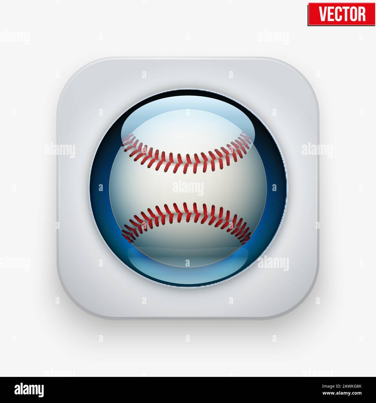 Bouton sport avec boule sous verre pour site web ou application. Illustration de Vecteur