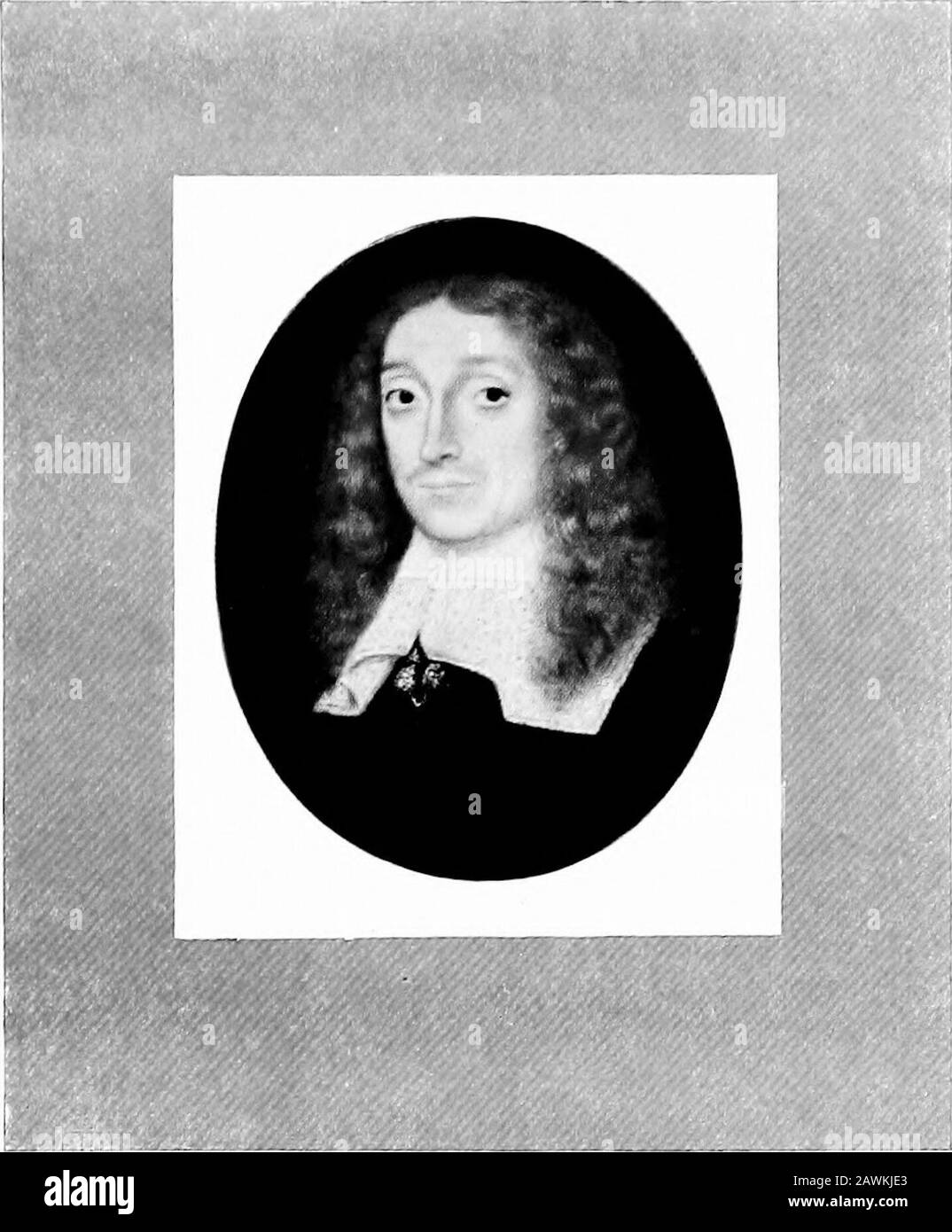Miniatures de portrait; . RACHEL FANE, COMTESSE DE BATH ET PLUS TARD DE MIDDLESEX (161 2-1680) PAR DAVID DES GRANGES DE LA COLLECTION DE M. E. M. HODGKIN3. JOHN MILTONARTIST INCONNU DE LA COLLECTION DU DR G. C. WILLIAMSON Banque D'Images