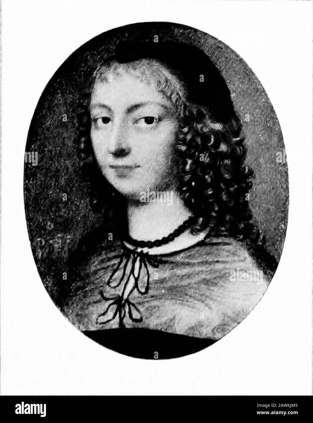 Miniatures de portrait; . MLLE CHRISTIAN TEMPLEBY OU APRÈS SAMUEL COOPER DE LA COLLECTION DE LA RT. HON. SIR CHARLES DILKE, BART., M.P,. RACHEL FANE, COMTESSE DE BATH ET PLUS TARD DE MIDDLESEX (161 2-1680) PAR DAVID DES GRANGES DE LA COLLECTION DE M. E. M. HODGKIN3 Banque D'Images