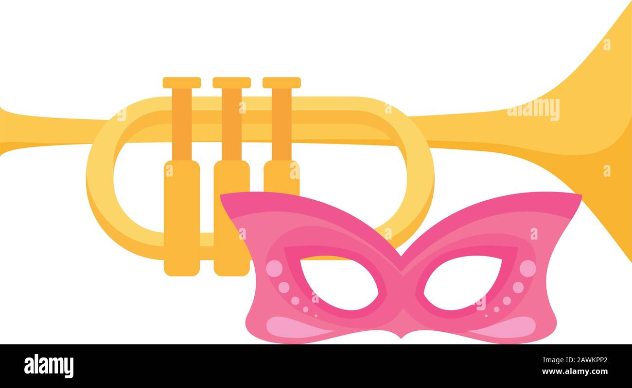 Masque Et Trompette Design Fete Celebration Evenement Joyeux Anniversaire Vacances Surprise Anniversaire Et Theme Decoratif Illustration Vectorielle Image Vectorielle Stock Alamy
