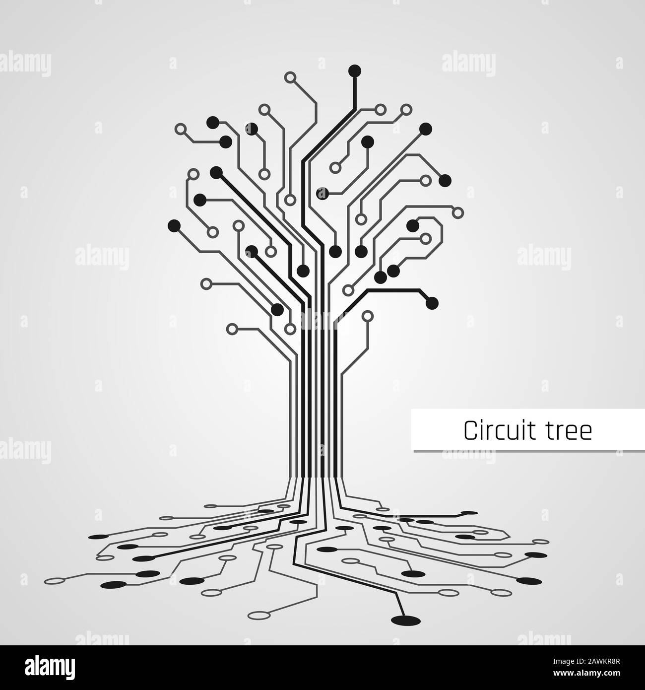 Arborescence Du Circuit Abstrait. Élément de conception technologique. Système matériel d'ingénierie informatique. Vecteur Illustration de Vecteur
