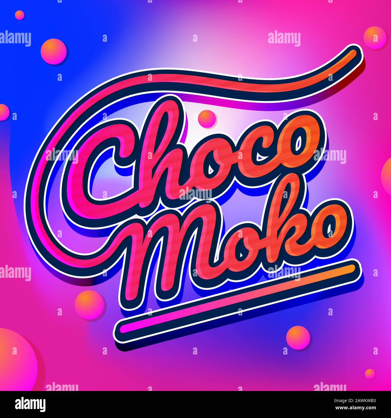 Logo vectoriel coloré avec police d'emboutir. Logo pour enfants marques, crèmes glacées, chocolats, gommes à mâcher, gâteaux, biscuits marques. Graphique d'emballage. Illustration de Vecteur