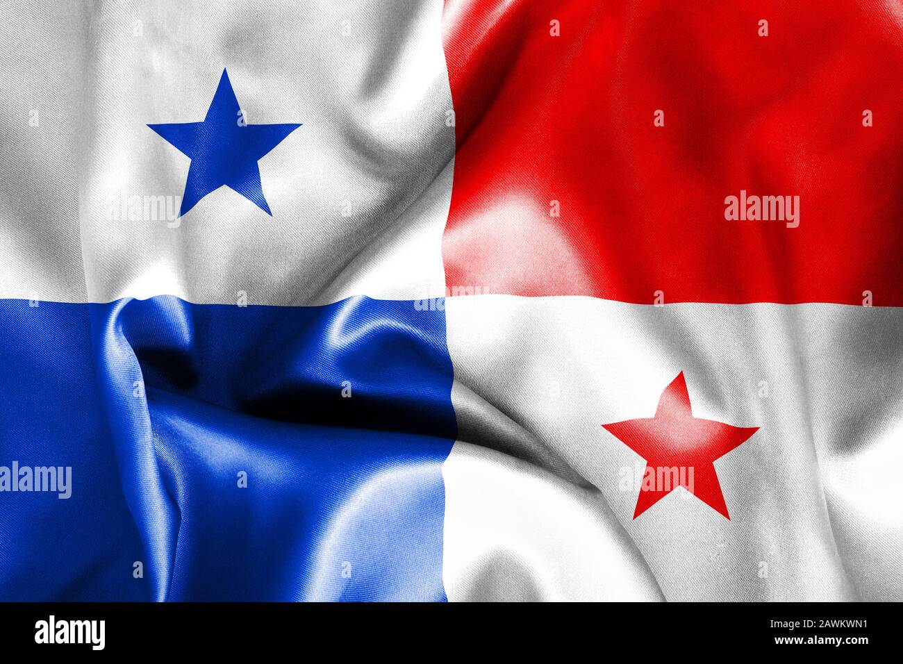 Texture du drapeau de Panama froissée Banque D'Images