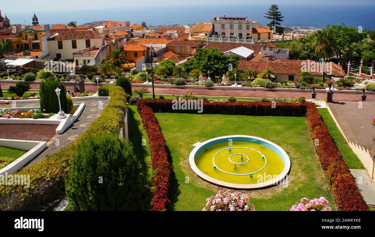 Jardins Victoria (Jardines Victoria ou Los Jardines del Marquesado de la Quinta Roja). La Orotava, Tenerife, Iles Canaries, Espagne Banque D'Images
