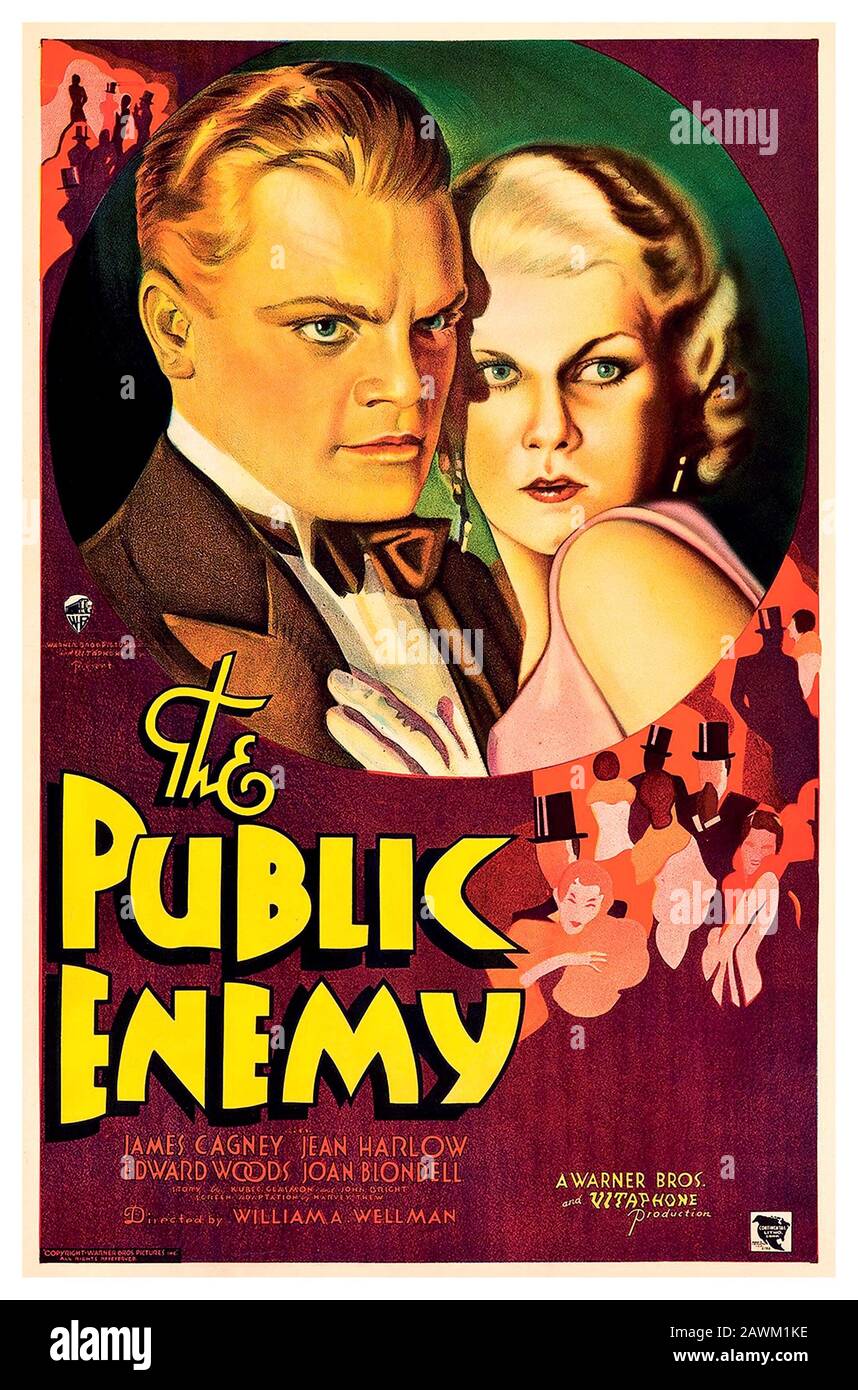 Vintage James Cagney 'THE PUBLIC ENEMY' FILM POSTER 1931 Directeur: William A. Wellman Writers: Kubec Glasmon John Bright Starring: James Cagney, Jean Harlow, Edward Wood, Joan Blondel, Donald Cook, Leslie Fenton, Beryl Mercer, Robert Emmett O'Connor, Murray Kinnell, CRIME, DRAME, un jeune hoodlum monte dans les rangs du sous-monde de Chicago, même si la mort accidentelle d'un gangster menace de déclencher une guerre sanglante. Banque D'Images