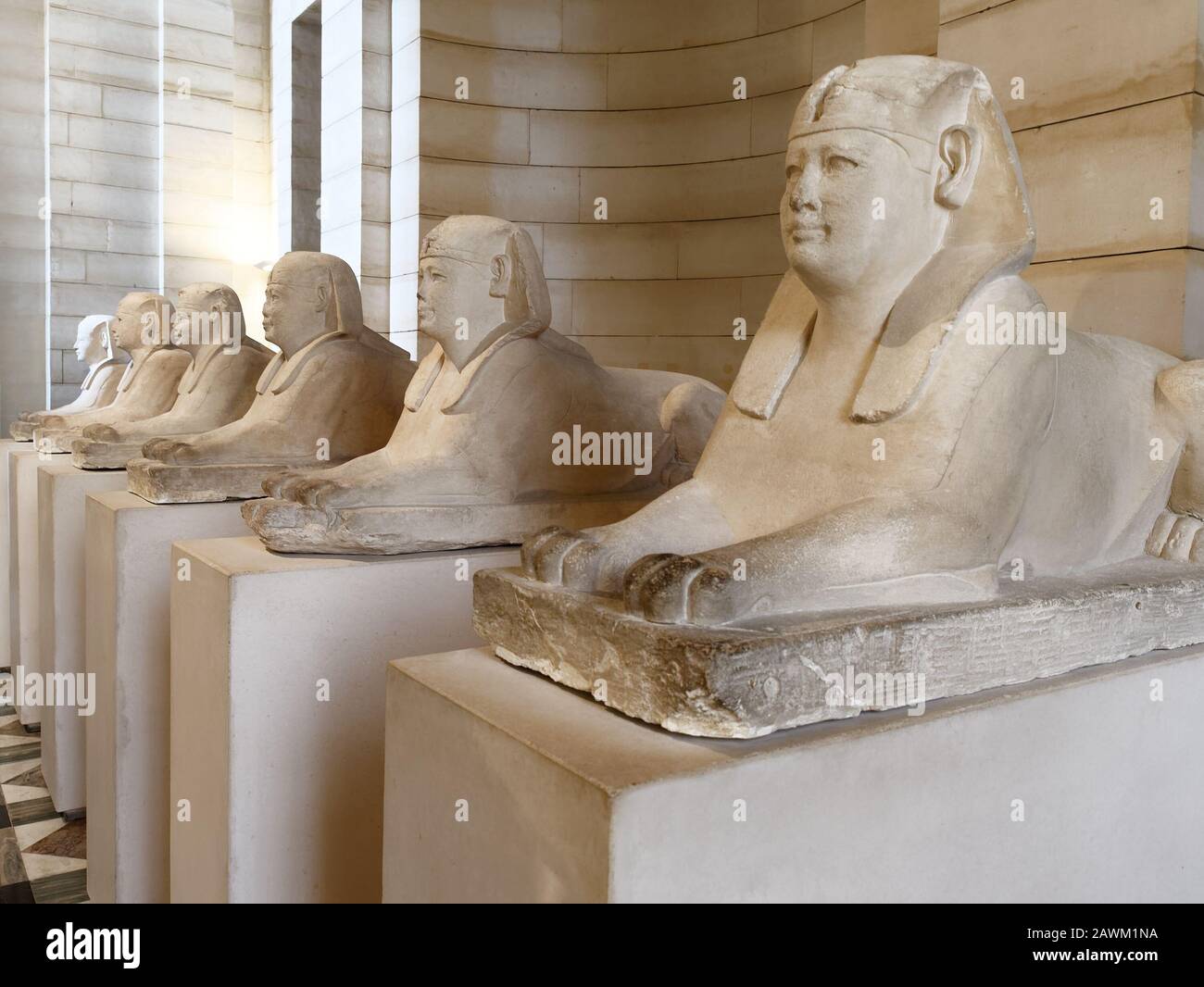 Ensemble de sculpteurs de sphinx égyptien. Banque D'Images