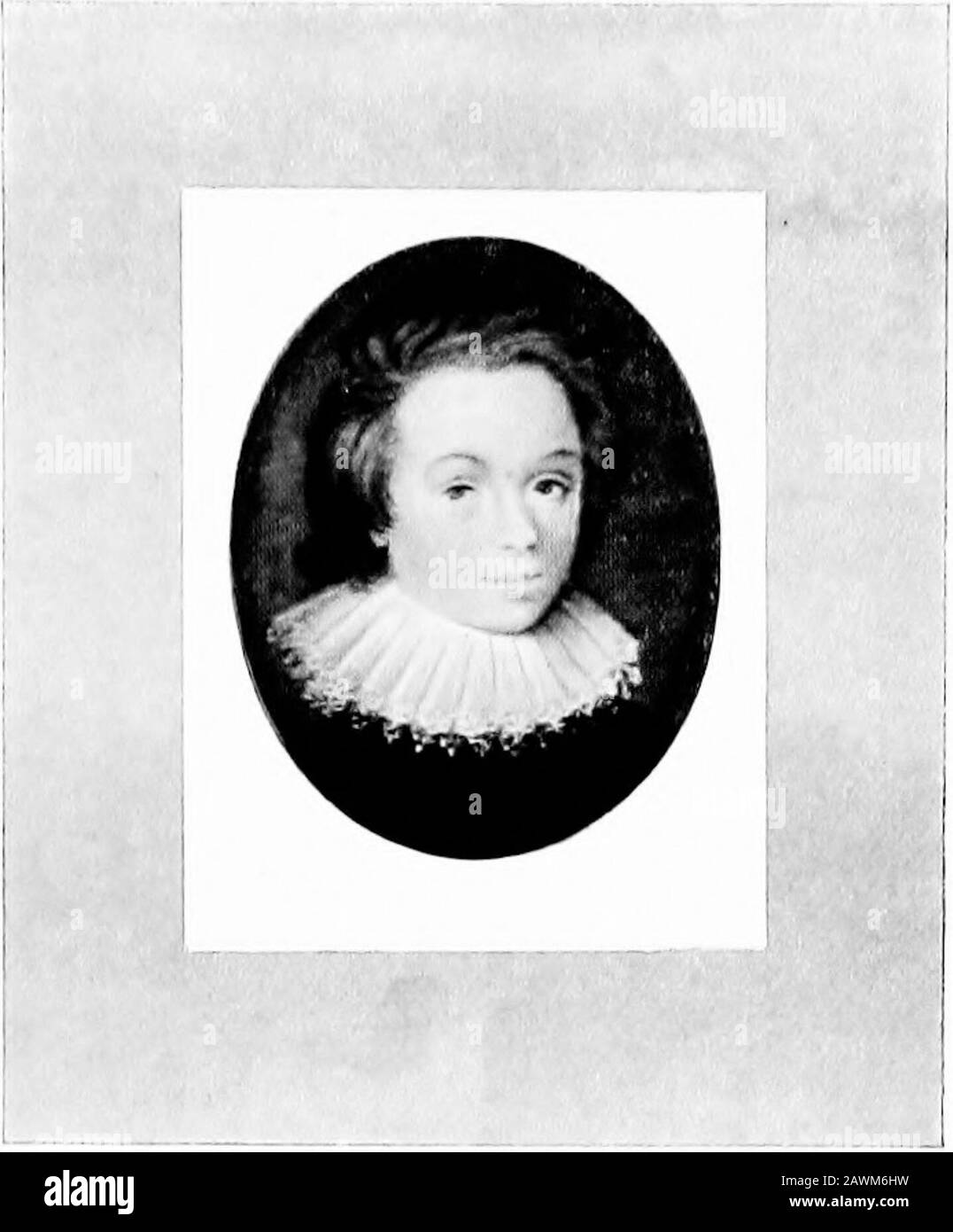 Miniatures de portrait; . MARY, REINE DE SCOTSBY NICHOLAS HILLIARD REINE ANNE DE DENMARKBY ISAAC OLIVER TOUS DE LA COLLECTION DE M. J. PIERPONT MORGAN PLATE IV FILS DE SIR KENELM DIGBYBY ISAAC OLIVER (1632) Banque D'Images