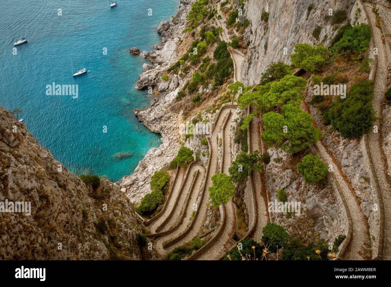 Via Krupp sur l'île de Capri en Italie Banque D'Images