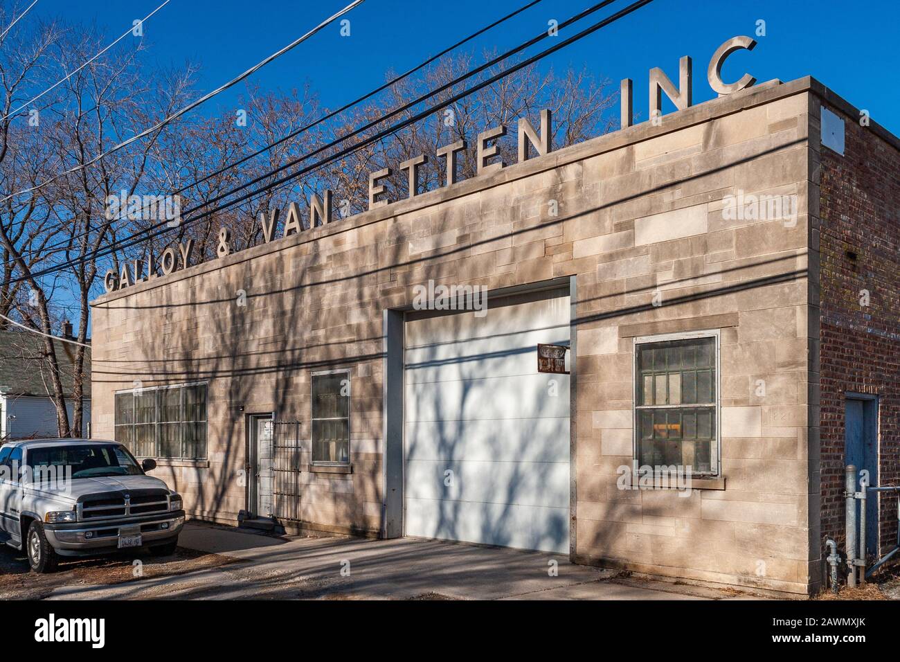 Galloy & Van Etten Stone Supply Company sur le côté sud Banque D'Images