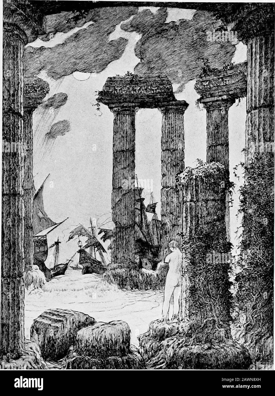 Le dernier livre de merveille . e une grande erreur. AndPeople ne sont pas les seuls qui ont l'erreur madeque. Une fois qu'un navire l'a fait, et beaucoup de navires. C'est une erreur de penser que le projet de loi Smiles est ivre juste parce que le mouvement agité. Minuit et la lune et la place Templein que se souvient clairement le Sea Bill Smiles, et tous les déralits du monde étaient là, les vieux navires abandonnés. La figuretête qui hocha la tête de la tête se hoche et qui s'enlaient de l'image. L'image était une femme en marbre blanc sur un piédestal dans l'extérieur du Temple de la Mer : elle était clairement l'amour de tous les déserteurs, ou le godd Banque D'Images