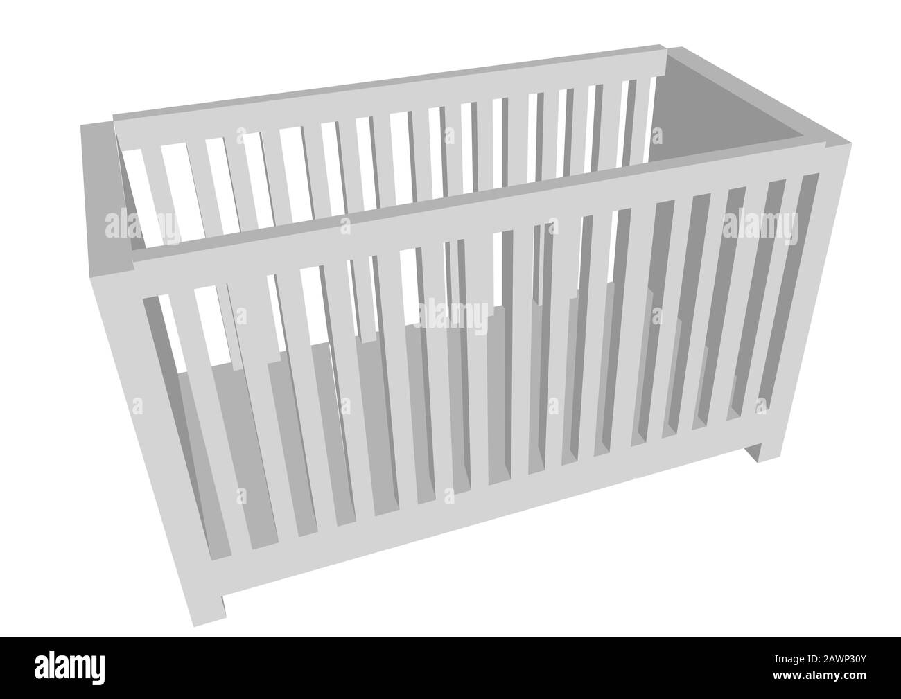 lit enfant isolé sur fond blanc Illustration de Vecteur
