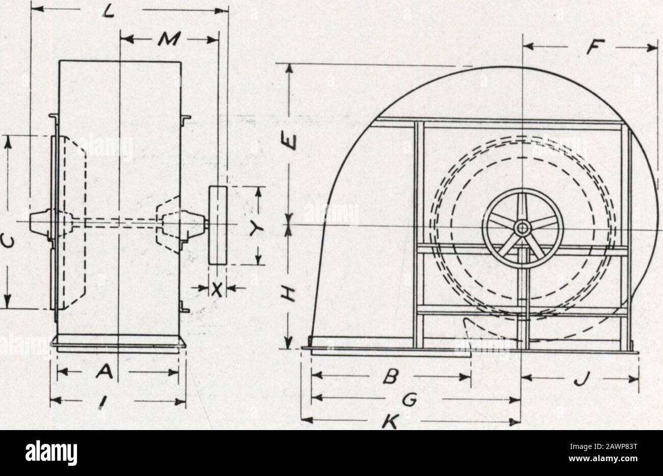 N° de catalogue 201 : ventilateurs conoïdaux Buffalo Niagara . 470 583475 H I62J4 41^45%47% 623^ 68 73 81 85% 95% 4143 48 10U13 303436 151617 60 6468 78 M 84 891^ 84M9M96 55^593^63 M 66 FT 70 75 104104A 111 117it 80&gt;i 0,663486 171^91 l76M 51%5120856 656 1051105 656 100 856 685% 1051105 696% 1053878 696% 1053878 696% 1053878 696% 10598 696 696 696 696 696 6 M 701474^ 79A83^88 M 124K13111138M 96H |80^102 |84M107 88M 61%64%67% 94 99 104 122% 128 130 616363% 464850 51 BUFFALO FORGE COMPANY NIAGARA CONOIDAL (TYPE N) FANS. BOÎTIER PLULLEYFULL - DÉCHARGE VERTICALE DIMENSIONS EN POUCES SLZE A 121416 B C E F G H I J K T M X Y 34 15 M 183^21 17^20 22 M 15 Banque D'Images