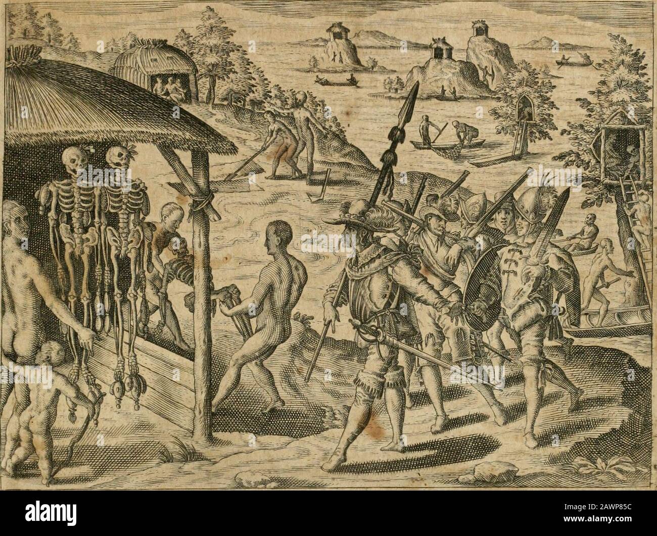 Amérique, das ist, Erfindung vnd Offenbahrung der Newen Welt : deroselbigen Völcker, Gestalt, Sitten, Gebrà¤uch, Policey vnd Gottesdienst . »erlaffen/ 2 lbernaclj Dem fie Den ^aaaf? Daraue warffen/DND ab Â»nd niDer liefen/Â»ARD fiewiDerumblounD fa<men alfo fort. ?fiÂ« ^^^ ** ^^^^^^^^^^^ ^^ * ^^ ff^^M^f^Â»* ^affergrippe^ / welchen fie Den groffen 3fmana nen< njB ^^^^ Mnivnbfio^iatiflniaitmit feielÃrnvnjnjnjnjnjnjnjnjnjnjnjnjnjnjnjnjnjnjnjnjnjnjnjnjnj ;!Da fieaberHerglupDeeCOJ.freanfieng^uoerlafTen/fam i^nenDfr@trom des OBaffere fofJarcf PNND gewaltig enIfig wiber pmbwenDen / ale fie Dj^in f ommen waren, Â Banque D'Images