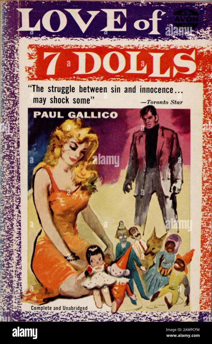 1956 , Etats-Unis : Couverture du livre de poche AMOUR DE 7 POUPÉES PAUL GALLICO ( 1897 - 1976 ) - LA PÂTE DE FICTION - sept - COPERTINA - ÉCRIVAIN - SCRITTORE - LETTERATURA Banque D'Images