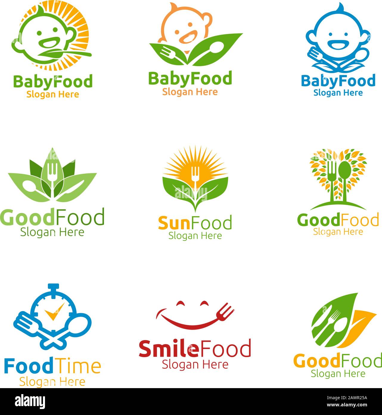 Logo Alimentation Pour Supplément, Restaurant Ou Café Illustration de Vecteur