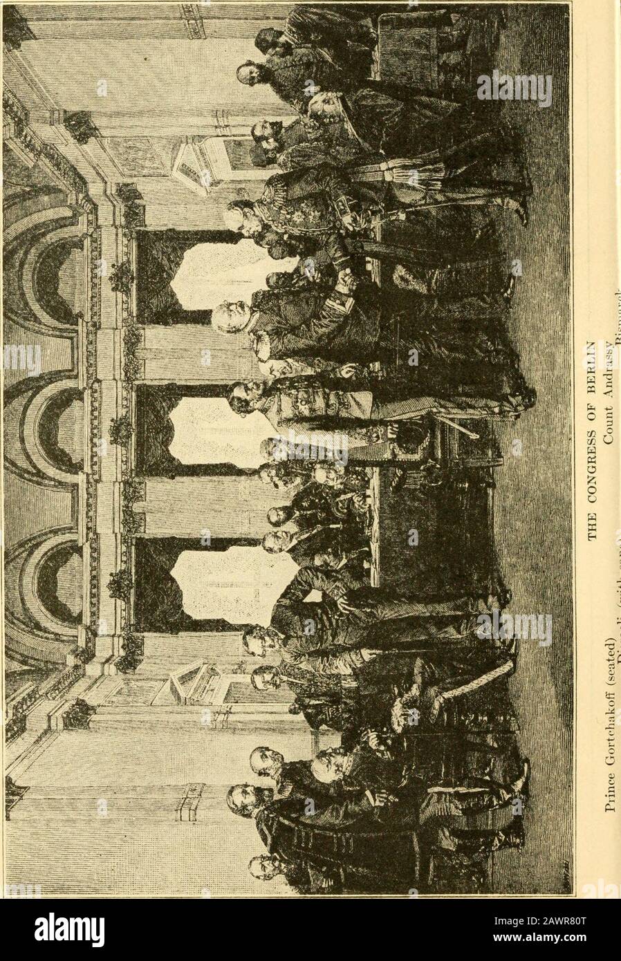 L'histoire de la carte de l'Europe, de sa fabrication et de son évolution . (170) la carte de l'Europe 171 car elle vous aidera à comprendre Russias plus tard sentiment quand la Bulgarie en 1915 a rejoint les rangs de ses ennemis. La question a été réglée, et la Turquie a accepté ces conditions, lorsque les diplomates européens ont commencé à se mêler une fois de plus. On se rappellera que la Russie trois ans avant ^^ *; Les puissances avaient empêché une seconde guerre contre la France interveneplanifiée par Bismarck. Il était très facile pour lui de convaincre l'Autriche et l'Angleterre que la Russie a été autorisée à paralyser la Turquie et à mettre en place trois nouveaux royaumes qui Banque D'Images