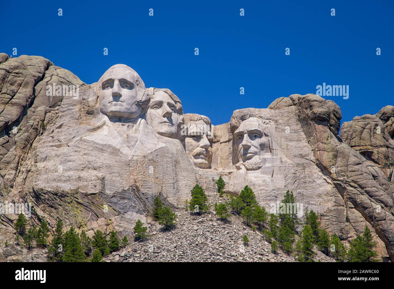 Mont Rushmore avec ciel bleu Banque D'Images