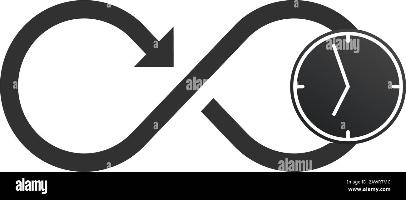 Design De L'Icône du logo Time Infinity avec flèche. Illustration ...