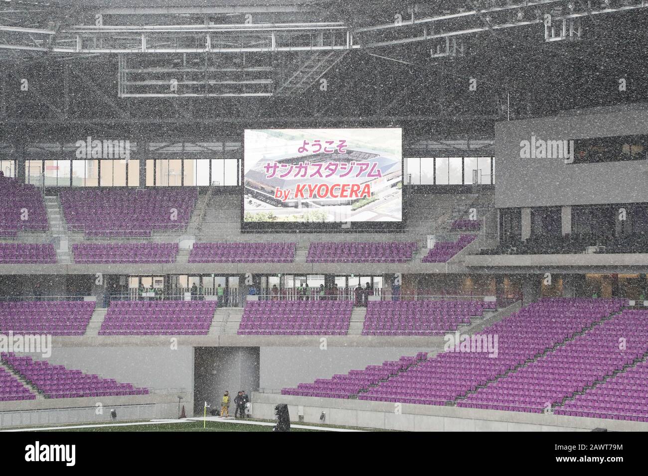 Kameoka, Kyoto, Japon. 9 février 2020. Vue générale du stade Sanga par KYOCERA, 9 février 2020 - Football/Football : 2020 J.League Preseason match entre Kyoto Sanga F.C. 2-3 Cerezo Osaka au stade Sanga par KYOCERA à Kameoka, Kyoto, Japon. Crédit: SportsPressJP/AFLO/Alay Live News Banque D'Images