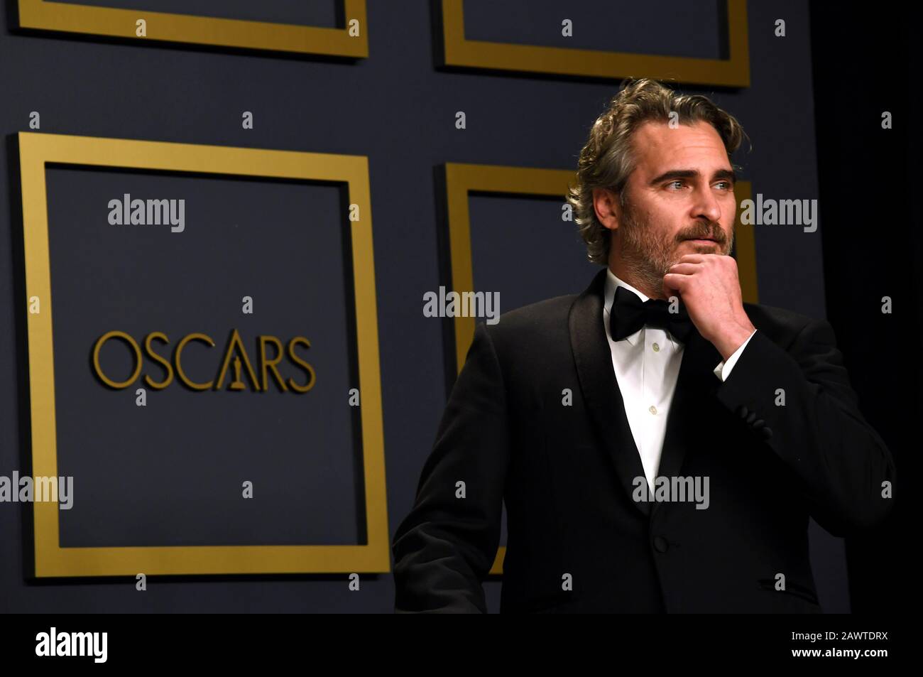 Joaquin Phoenix dans la salle de presse du 92ème Academy Awards qui se tient au Dolby Theatre à Hollywood, Los Angeles, États-Unis. Banque D'Images