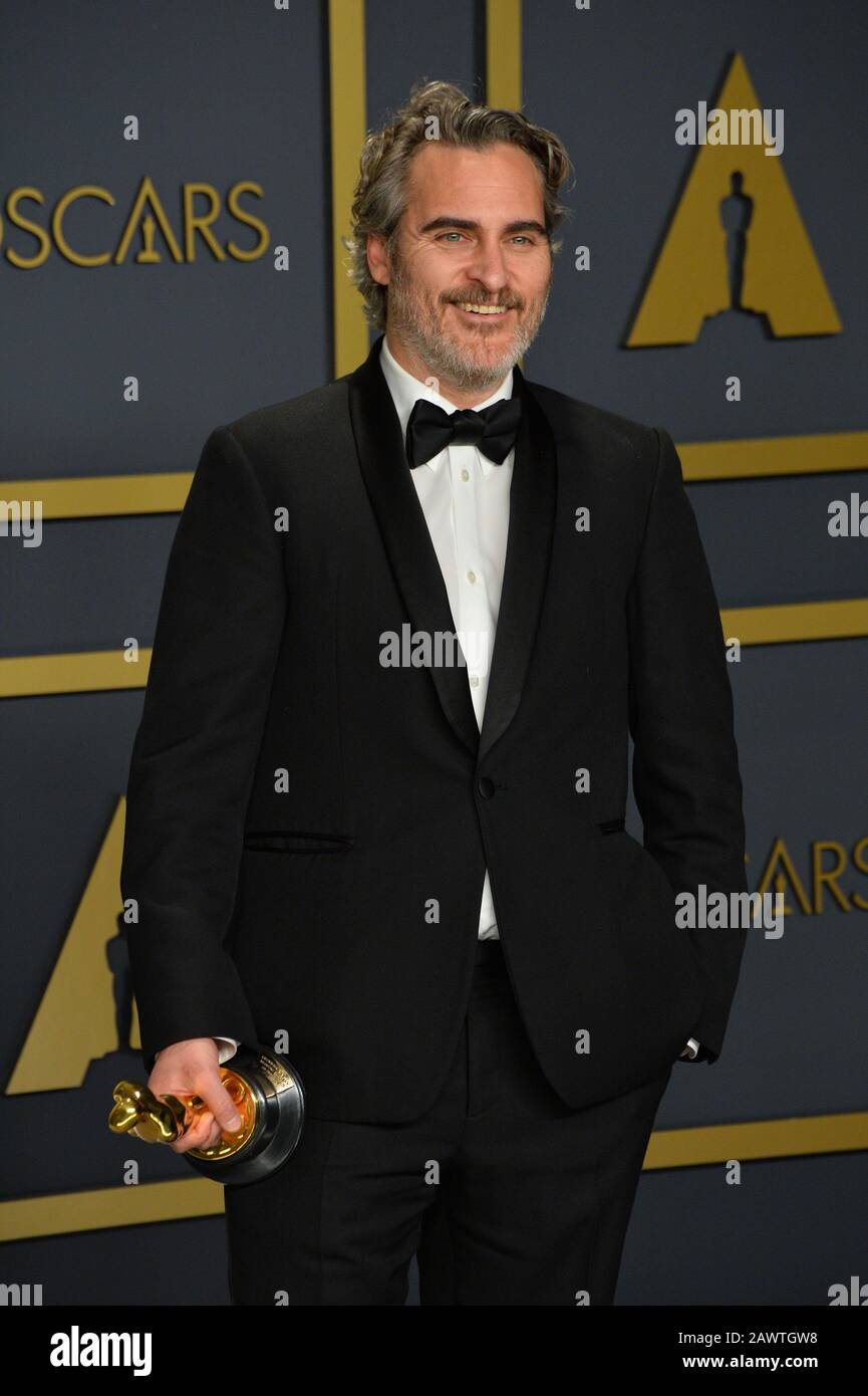 Los Angeles, États-Unis. 9 février 2020. LOS ANGELES, ÉTATS-UNIS. 09 février 2020: Joaquin Phoenix au 92ème Academy Awards au Dolby Theatre. Crédit Photo : Paul Smith/Alay Live News Banque D'Images