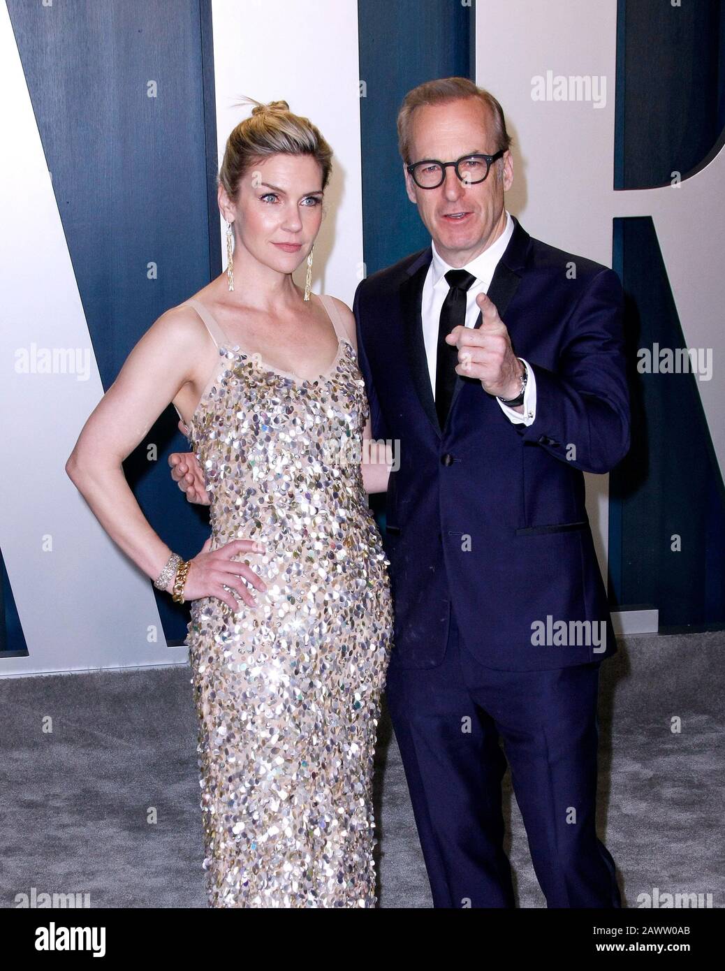Beverly Hills, États-Unis. 9 février 2020. Beverly HILLS, CALIFORNIE - 9 FÉVRIER : Bob Odenkirk, Rhea Seehorn assiste à la fête des Oscars de la Vanité 2020 au Wallis Annenberg Center for the Performing Arts le 9 février 2020 à Beverly Hills, Californie. Photo: Crash/Imagespace Credit: Imagespace/Alay Live News Banque D'Images