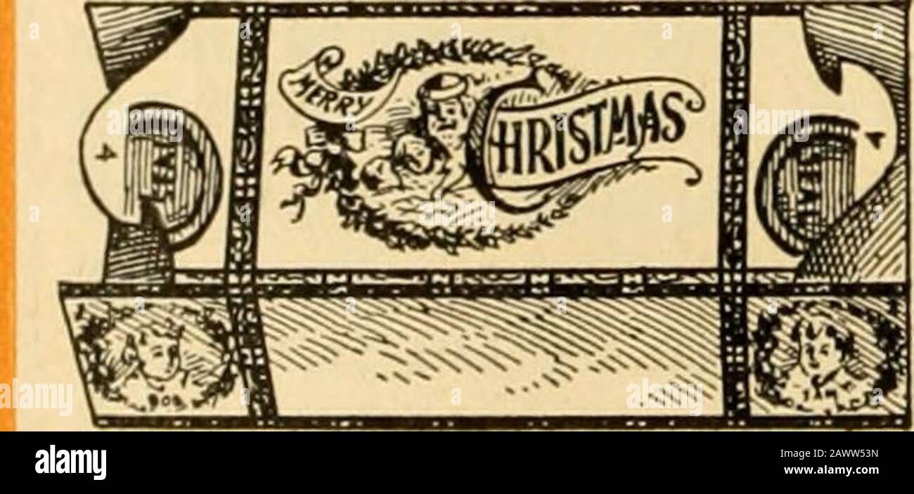 Catalogue des fournitures scolaires du dimanche pour Noël 1897. . f. Voici une conversation animée avec une reine du fée au pôle nord tne, qui promet de réparer les fortunes cassées de Santa Clauss, et lui demande tomeet elle à l'Enchanted Dell dur par. Après beaucoup plus de divertissement étape affaires, et parler de téléphone, Santa part dire : Je vais voir ce que la magie spellAattend moi à la dell enchantée. Scène second Est un bois et montre la dell enchantée. Le château de TheCastle est à l'arrière couvert de vue par un rideau, à dessiner awayat au bon moment. Les arbres de Tlie, les verts, etc., sont couverts de neige et de neige Banque D'Images