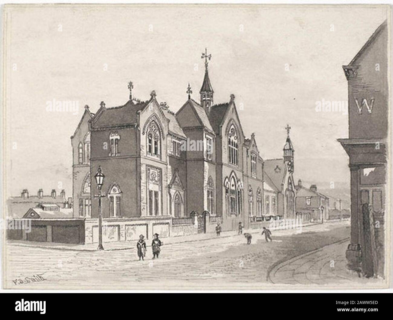 La Fountain Road Board School a construit 1875 c. Banque D'Images